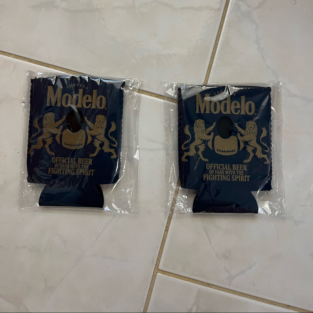 Modelo Navy Blue with Gold Logo Beer Koozie